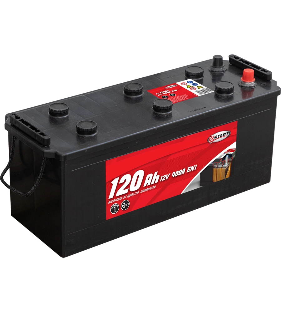 Batteria per autocarro e trattori 120ah 12v 900a polo positivo sinistro